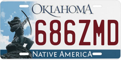 OK license plate 686ZMD