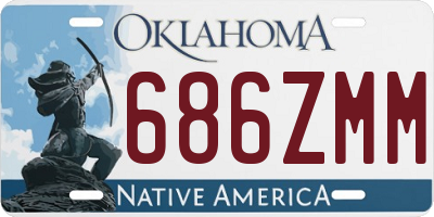 OK license plate 686ZMM