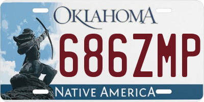 OK license plate 686ZMP