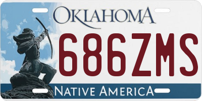 OK license plate 686ZMS