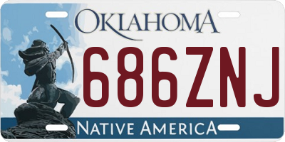 OK license plate 686ZNJ