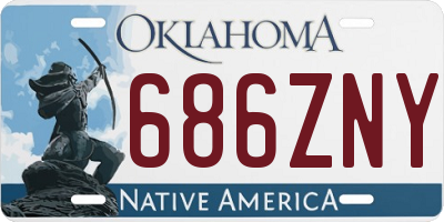OK license plate 686ZNY