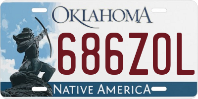 OK license plate 686ZOL