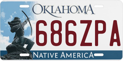 OK license plate 686ZPA