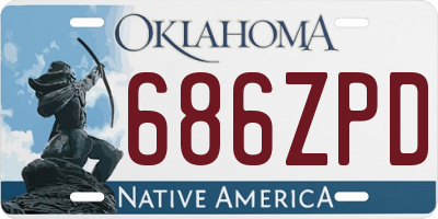 OK license plate 686ZPD