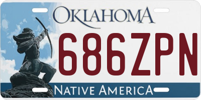 OK license plate 686ZPN
