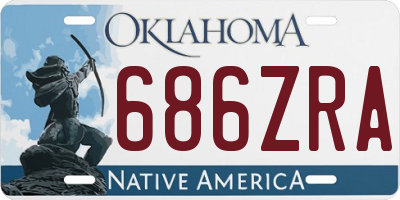 OK license plate 686ZRA
