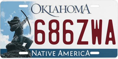 OK license plate 686ZWA