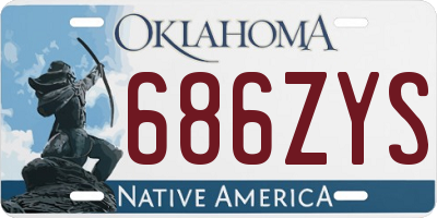 OK license plate 686ZYS