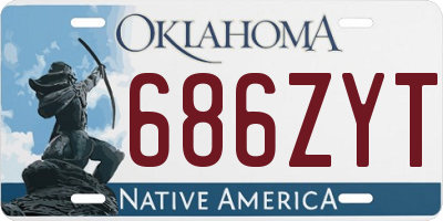 OK license plate 686ZYT