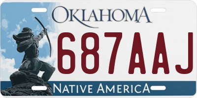 OK license plate 687AAJ