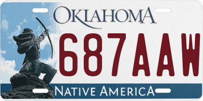 OK license plate 687AAW