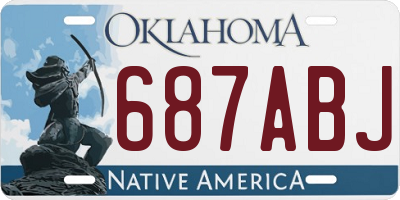 OK license plate 687ABJ