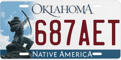 OK license plate 687AET