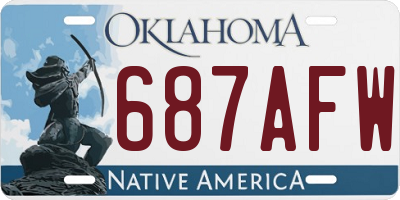 OK license plate 687AFW
