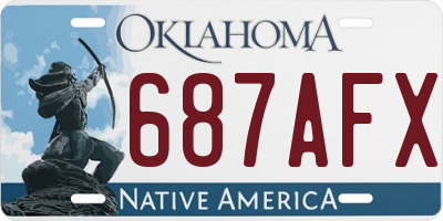OK license plate 687AFX