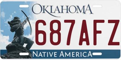 OK license plate 687AFZ