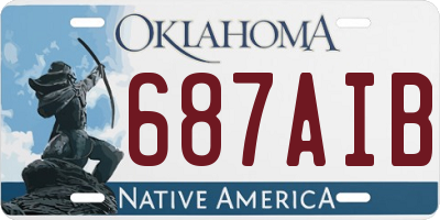 OK license plate 687AIB