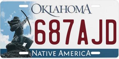 OK license plate 687AJD
