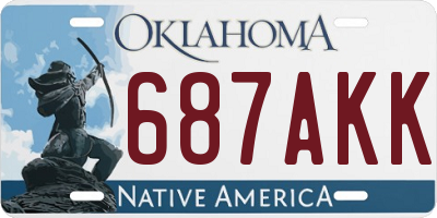 OK license plate 687AKK