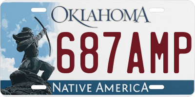 OK license plate 687AMP