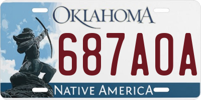OK license plate 687AOA