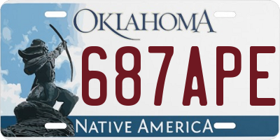 OK license plate 687APE