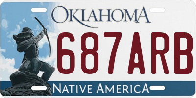 OK license plate 687ARB