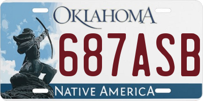 OK license plate 687ASB