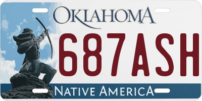 OK license plate 687ASH