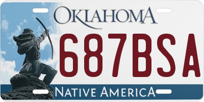 OK license plate 687BSA