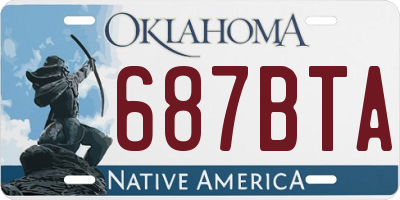 OK license plate 687BTA