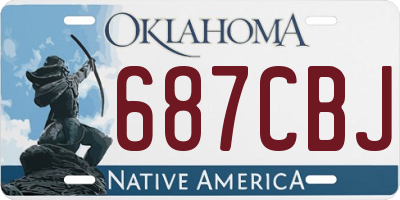 OK license plate 687CBJ