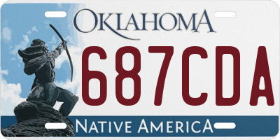 OK license plate 687CDA
