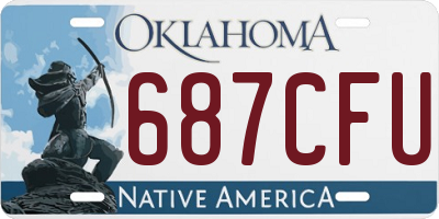 OK license plate 687CFU