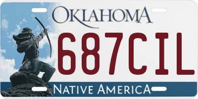 OK license plate 687CIL