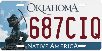 OK license plate 687CIQ