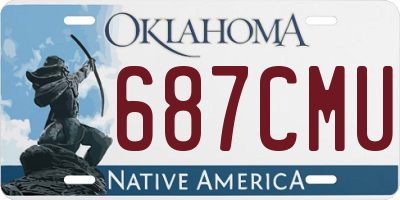 OK license plate 687CMU
