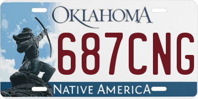 OK license plate 687CNG