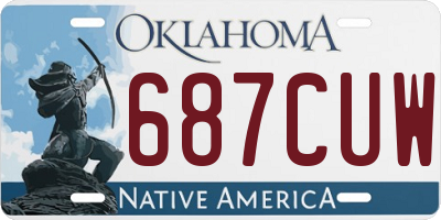 OK license plate 687CUW