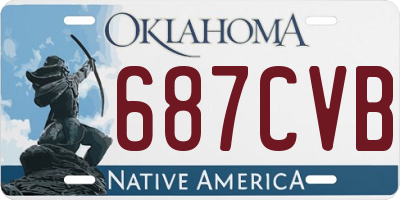 OK license plate 687CVB