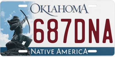 OK license plate 687DNA