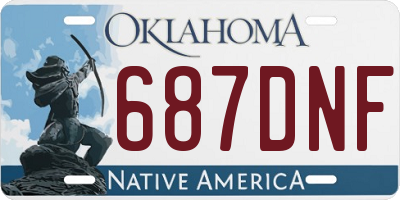OK license plate 687DNF