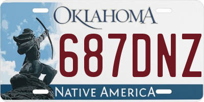 OK license plate 687DNZ