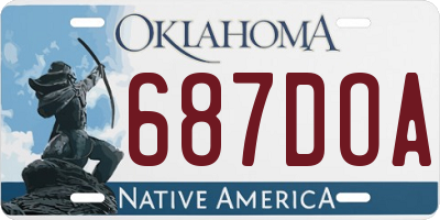 OK license plate 687DOA