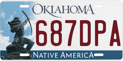 OK license plate 687DPA
