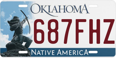OK license plate 687FHZ