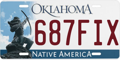 OK license plate 687FIX