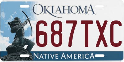 OK license plate 687TXC