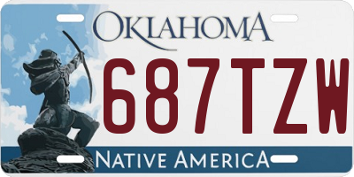 OK license plate 687TZW